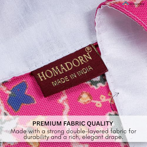Image of HOMADORN Premium Digital Printed Table Runner - Double Layered Durable Fabric, Elegant Dining & Coffee Table Decoration, Fade-Resistant Prints, Easy Care (13X60 Inches ( 4 Seater), Pink Paradise)