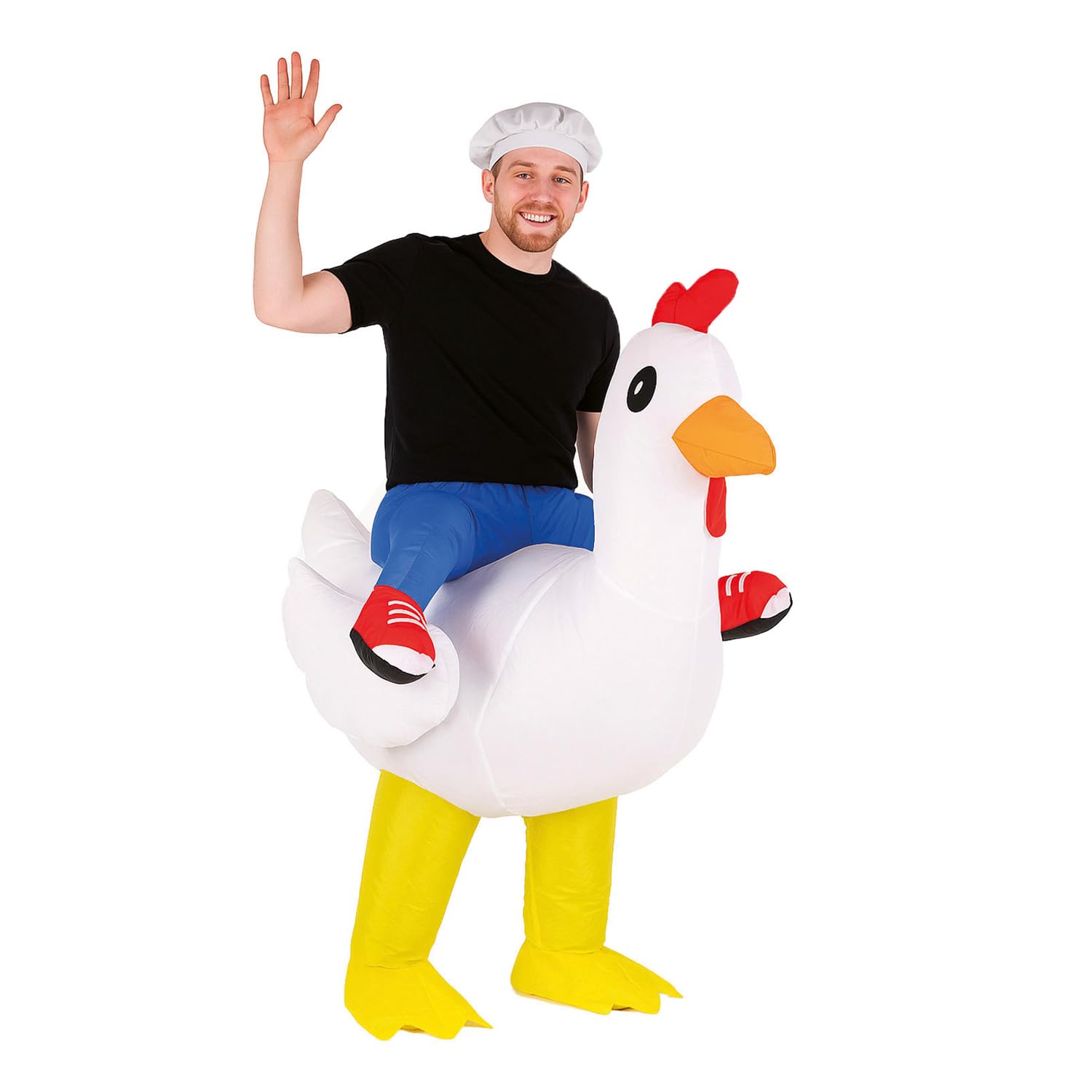 AirSuit® Inflatable Chicken Costume | Quirky Costume | Adult Size 160 to 190 cm | Comfortable Polyester | Heavy Duty | Inflation System Included | OriginalCup®