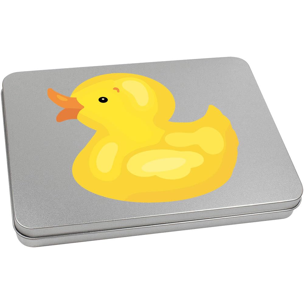 Azeeda 220mm 'Bath Toy Duck' Metal Hinged Tin/Storage Box (TT00249690)