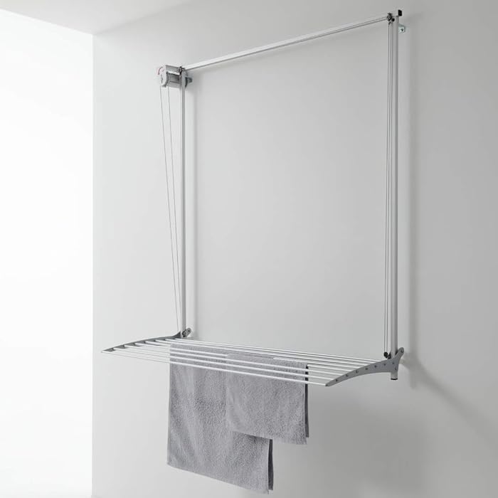 Buy foxydry Wall Mounted Clothes Drying Rack, Pulley Clothes Airer Wall, Vertical Drop Down