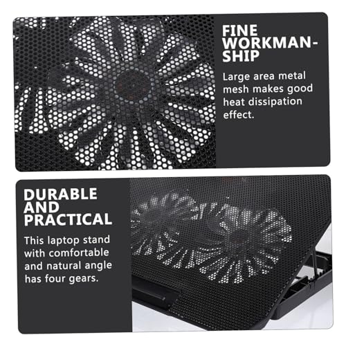 Base refrigeradora para laptop ergonómica con ajuste de altura, material duradero, color negro, diseño práctico para gaming y trabajo miniatura 5
