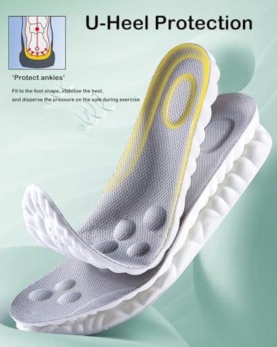 2 pares de plantillas Steppers para hombre y mujer, espuma viscoelástica con soporte de arco miniatura 6