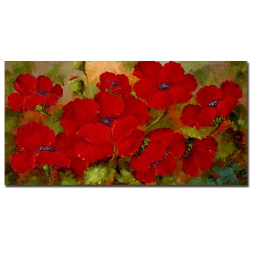 Trademark Art Poppies Canvas Art by Rio, 10 by 19-Inch