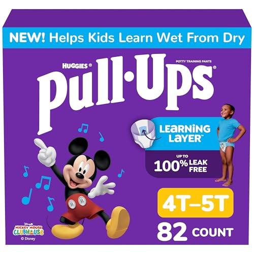 Image of Pull-Ups Boys' Potty Training Pants, Size 4T-5T Training Underwear (38-50 lbs), 82 Count