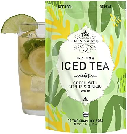 Harney & Sons Fresh Brew Organic Green Iced Tea, 15 Tea Bags