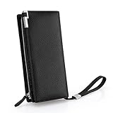 Außenmaßen --- 19 x 9.3 x 2.5 cm - Ausreichend Platz für 100-Euro sowie 500-Euro Scheine im Geldscheinfach. Groß Fächer für Handys Under 6,6 Zoll, z.B. Iphone X/8/7/7 Plus/6/6s/6 Plus, Samsng Galaxy S5/S6/S6 Edge/S7/S7 Edge/S8/S8 Plus/S9/S9 Plus usw.