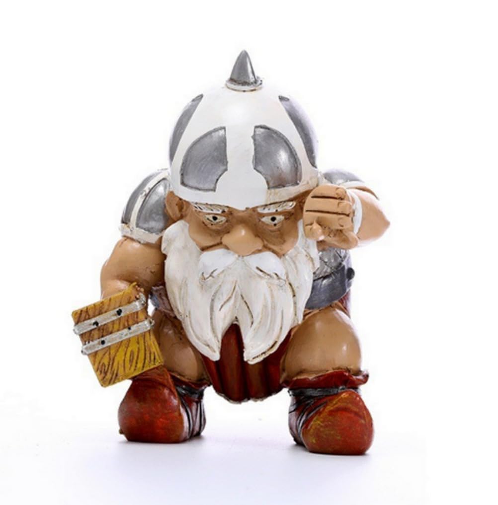 Anso B Viking Pirate Funny Garden Gnome Statue Resin Home Lawn Ornament Figure Sculpture (B)