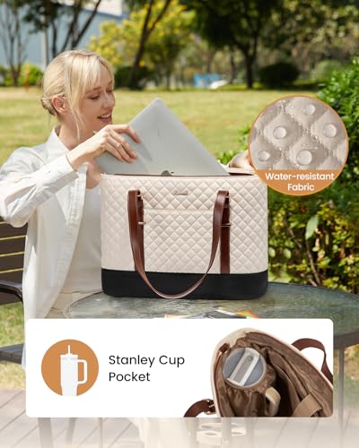 LOVEVOOK Laptop Bag for Women, 15.6 Inch Work Tote Computer Bag With Large Cup Holder, Lightweight Large Laptop Briefcase for Travel, Bussiness, Teacher3