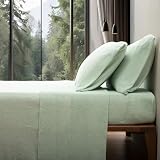 Casa da Laura - Sábanas Lisas Coralina Liso Verde - 100% Poliéster - 290 gr./m2 - Cama 200 2 Almohadas 50 x 100 cm - Fabricado Portugal