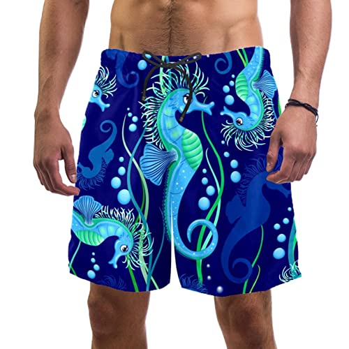 Maillots de bain homme HadHfun avec motif hippocampe pour la piscine et l'océan