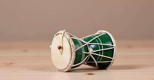 Miniatura 4 de Juego de instrumentos de percusión de tambor de mano de 5 pulgadas, hecho a mano, tradicional, auténtico, madera y cuero, clásico indio, dumroo,