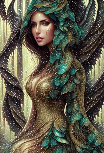 Toile femme élégante SERENDIPITP l'art du portrait grand format 58x90