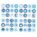UKCOCO Adesivi Numerici Natalizi per Calendario dell'Avvento 1-24 20 Fogli Decalcomanie Digitali per Decorazione Sacchetti di Carta Kraft Sigillatura Confezioni Alimentari Set da 10