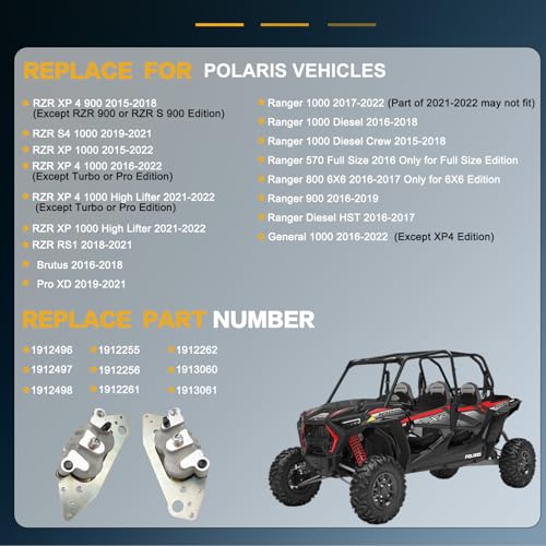 Image of GSPSCN 2Pcs Front & Left Right Brake Calipers w /Pads & Bracket for Polaris
