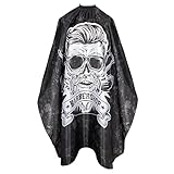 64' x 56' Barber Cape for Men Professional Hair Cutting Cape Water-Resistant Hair Styling Cape with Elastic neckline Hair Cut Cape with adjustable closure system Salon Capes Barber Supplies (Black)