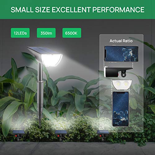 Linkind Starrays 12 Leds Landscape Solar Spotlights, 350Lm 6500K Daylight White, Outdoor Solar Powered Garden Lights, Dusk-To-Dawn Ip67 Waterproof For Garden Yard Patio Driveway Porch, 2-Pack #TOP2
