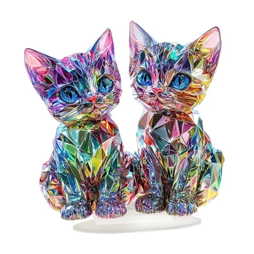 Ornement chat en acrylique 2D RLKHXBS pour décoration de table