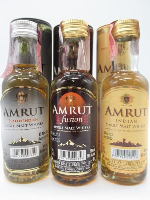 【ミニボトル】AMRUT 3本セット（50ml） Amazon.co.jp: 【ミニチュア】アムルット (アムラット) シングルモルト