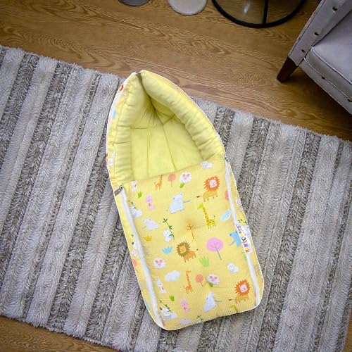 Image of NEW COMERS 3 in 1 Carry Nest Portable Cushion Bed with Waffle Texture Soft 100% Pure Muslin Padding Lightweight Travel Friendly Multi-Use Carry Wrap with Secure Support Design (Waffle Nest 03)
