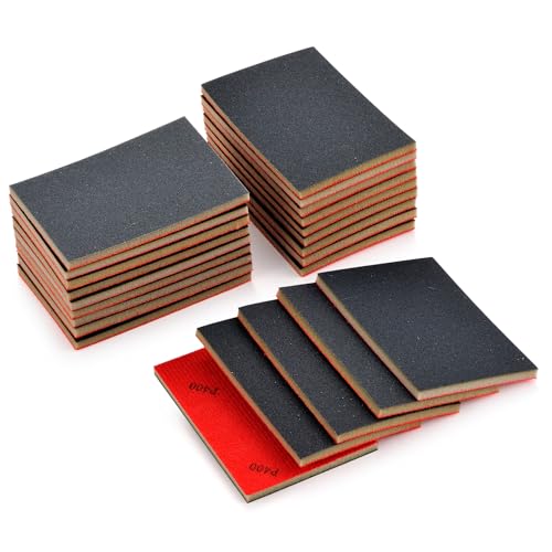 Image of MAXMAN Sanding Sponge Set, 400 Grit Foam, Wet /Dry Sandpaper for Wood /Metal