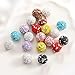 Fashion Layered Ceramic Bead Keychain - Sparkly Rhinestone Wallet Chains for Pants Jeans Accessories for Men Women (Black)