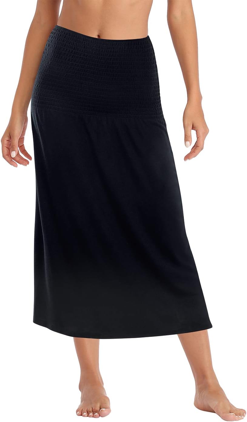 HDE Strapless Mini Tube Top Sundress Short Smocked Summer Beach Dress A-line Swing Boho Dress Travel Vacation Easy Cover Up - Image 3