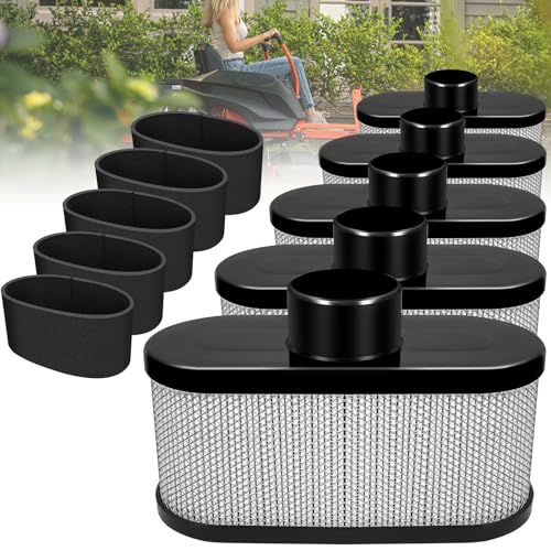 5 Pack 11013-0752 Air Filter Compatible with Kawasaki FR691V FR651V FR730V with 11013-7046 Pre Filter Fit for FS481V FS541V FS600V FS651V FS691V FS730V 4-Cycle Engine Air Filter Replace 11013-7047