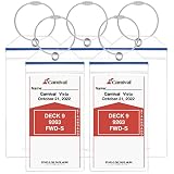 Wisdompro Cruise Luggage Tag Holders, 5 Pack Clear Waterproof PVC Pouch with Zip Seal & Steel Loop f
