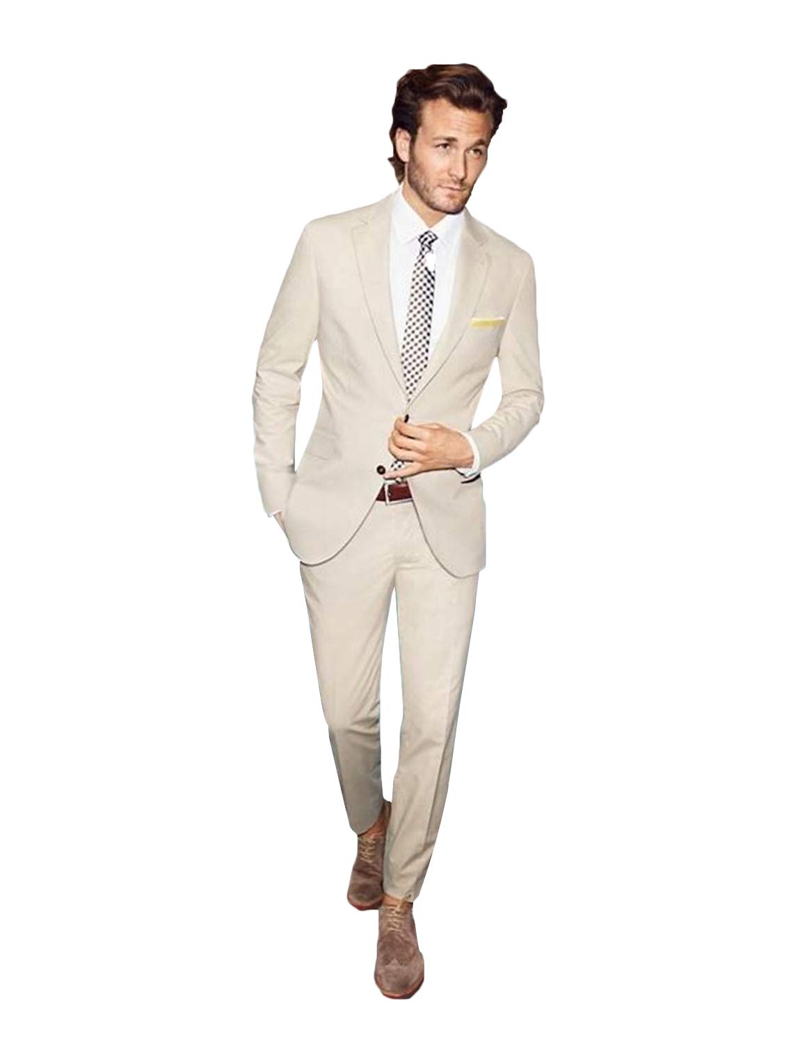 Uomo Giacca da 2 Pezzi Tuxedo Risvolto Tuxedo Slim Fit Giacca e Pantaloni