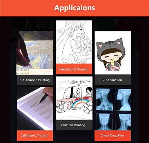 "Cheffort" Dimmable Brightness A4 Led Light Tablet Board Usb Led Light Board Ultra Thin Light Pad For Diamond Painting Art Craft Tattoo Tracer For Artists Drawing Sketching Animation #TOP6