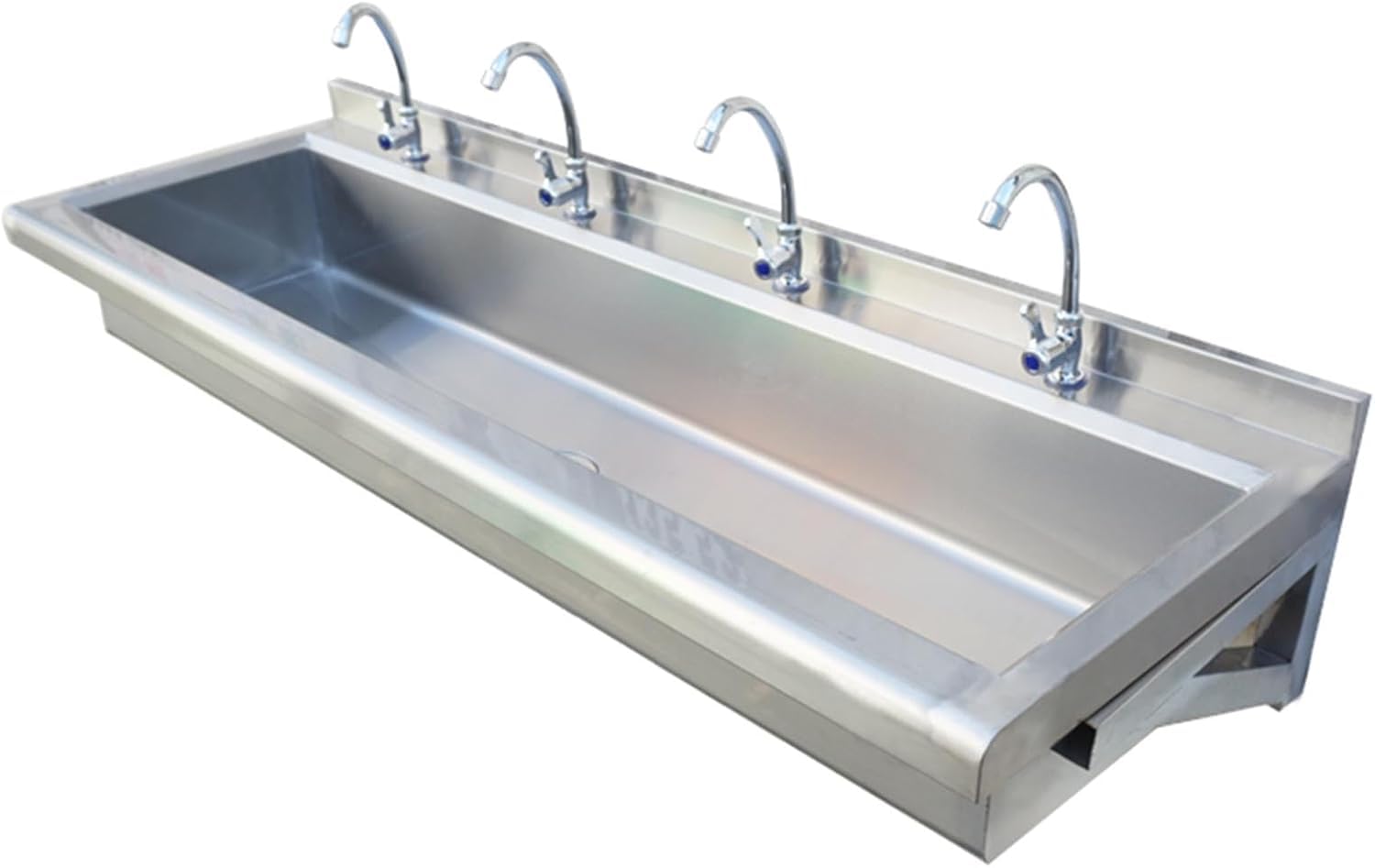 SGKOMN Commercial Hand Wash Sink, Stainless Steel Commercial Utility Sink with Faucet and Strainer, Saves Space Kitchen Sink Wall Mounted Laundry Sink, 150×40cm