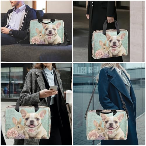 Bolso para portátil 15.6-16 pulgadas con diseño de perro y conejo miniatura 2