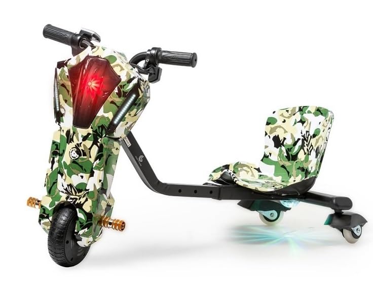 Indalchess Trike Drift-Mini 36 V Camouflage Militaire pour Enfants 3 à 7 ans, unisex