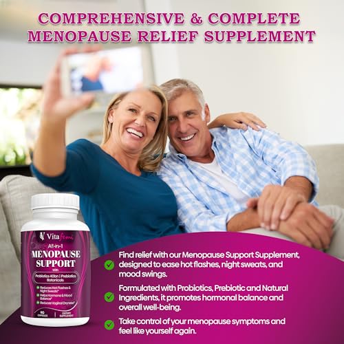 Image of Best Rated Highly Effective Menopause Support, Menopause Probiotics, Hot Flashes, Night Sweats, Hormone Balance, Mood Swings, DIM, Black Cohosh, Dong Quai, 40Bn CFU