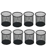 SNOW COOLER Pen Holder Mesh Pencil Holder Metal Pen Holder Pencil Holder for Desk Office Pen Organizer Black, 8 Pack