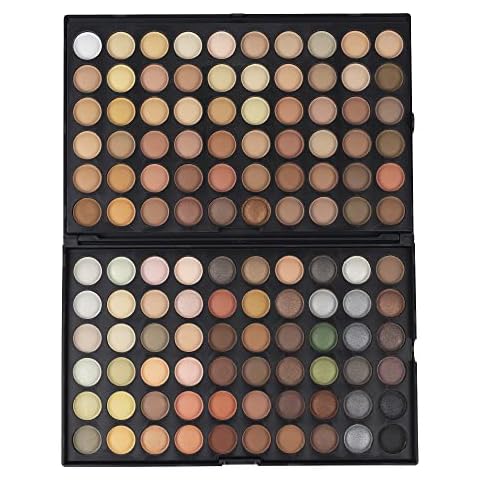 LaRoc 120 Colours Tones Eyeshadow Eye Shadow Palette Pallet Makeup Make Up Professional Pigmented Shimmer Matte MUA Artist Gift Box Set Kit, Natural Tones Cover