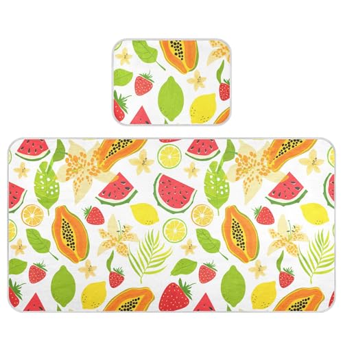 Takiito Tropical Fruits Baby Cooling Mattress Pad, Soft & Breathable Cooling Mat Keep Baby Cool in Summer 28x52 in, Nursery Essential