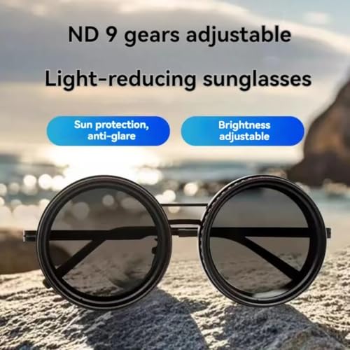 Image of Adjustable Nd2 Sunglasses 1-9 Level Light Reduction UV400 Anti-UV Polarized Glasses TAC Shades Function sunglass Summer vibes