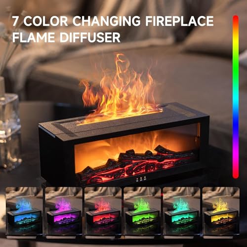 Difusor aromático eléctrico con llama 3D y humidificador miniatura 4