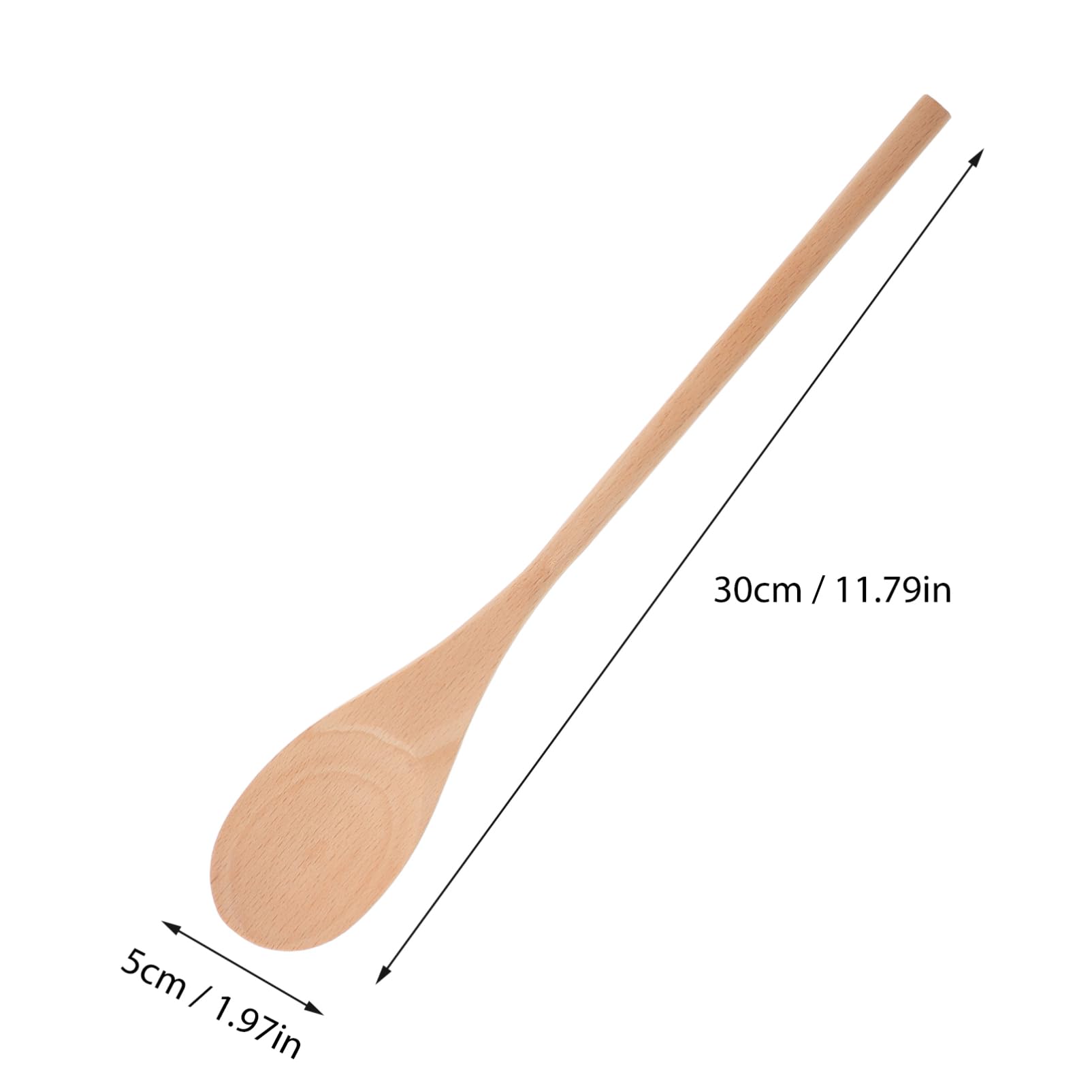 Cucharón de Madera de Mango Largo sin Pintar 24 Piezas