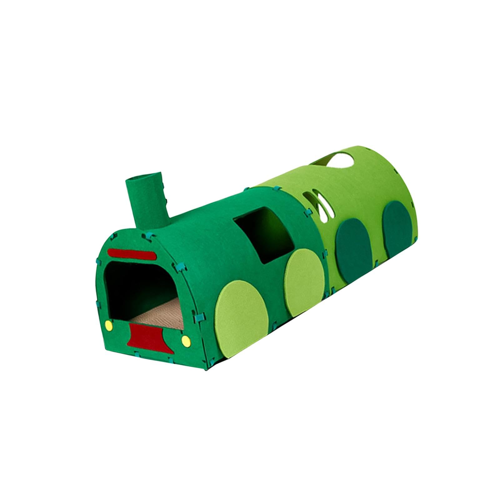 Jouet Interactif pour Chat en Forme de Tunnel, Tube de Jeu en Forme de Train Fabriqué en Tissu Non Tissé,
