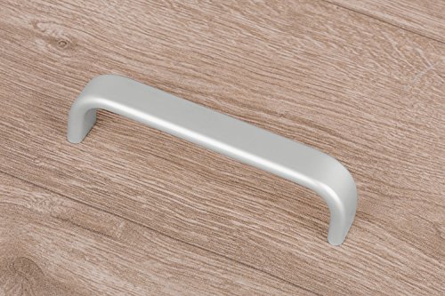 Preisvergleich Produktbild Gedotec Moderner Möbelgriff Aluminium Bogengriffe Silber - VINO / Stangengriffe mit Bohrabstand: 128 mm / Design Bügelgriff Aluminium eloxiert / 1 Stück - Design Schrankgriff Alu mit Schrauben