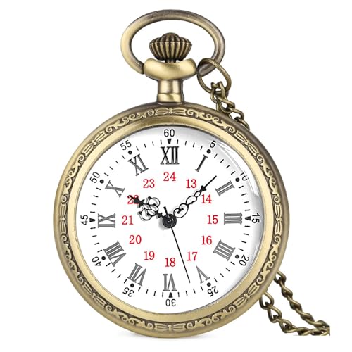 Image of Vintage Quartz Pocket Watches for Men with Chains, Analog Pocket Watch for Women, Gifts for Dad /Grandpa Gifts for Him for Birthday