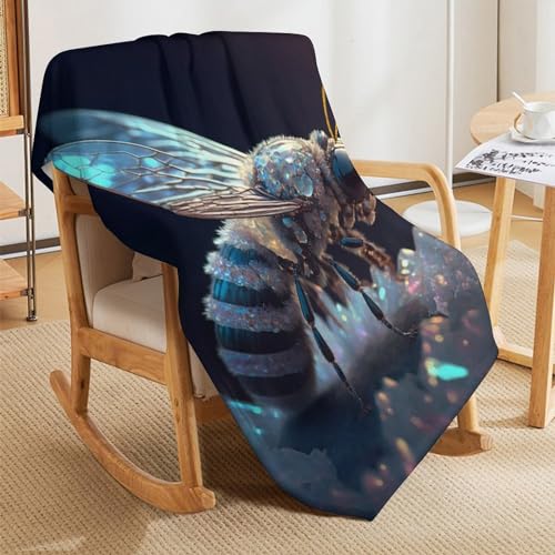 Couverture de lit abeille en flanelle de salon plaid canapé 140x180cm - 5