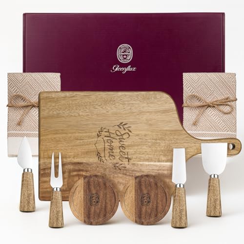 Charcuterie Boards & Cheese Knife Gift Set,Acacia Wood Serving Tray