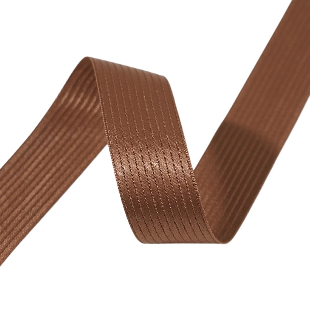 Ruban de satin brillant avec ruban cadeau rayé, 1 rouleau