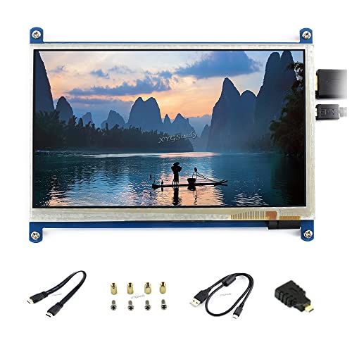 7 inch 800×480 Capacitive Touch Screen HDMI Interface Custom Raspbian LCD Monitor Mini PC Supports Raspberry Pi 4 3 2 1 Model B B+ A+ & BeagleBone Black & Banana Pi/Banana Pro @XYGStudy