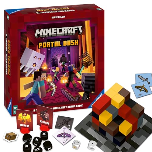 Ravensburger Minecraft: Portal Dash - Engaging Family Board Game for Kids and Adults | Adventure-Packed Gameplay | Ideal Gift for Minecraft Enthusiasts | Suitable for Age 10 and Above