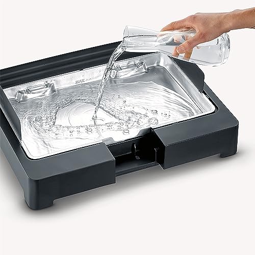 SEVERIN Tischgrill mit Edelstahl-Grillrost für drinnen und draußen, Elektrogrill mit schnellem Grill-Start, Balkon Grill ohne Verbrennungsgefahr, Schwarz, PG 8565