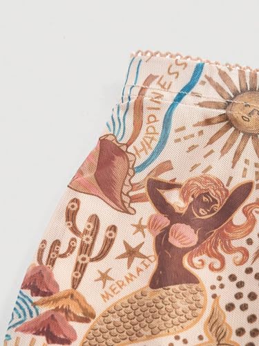 Floerns Women's Plant Print High Waist Skirt Summer Fishtail Hem Midi Skirt4